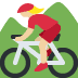 🚵🏼‍♀️ woman mountain biking: medium-light skin tone display on Twitter